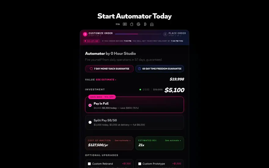 place your order and start onboarding within seconds — frame 1 of 5