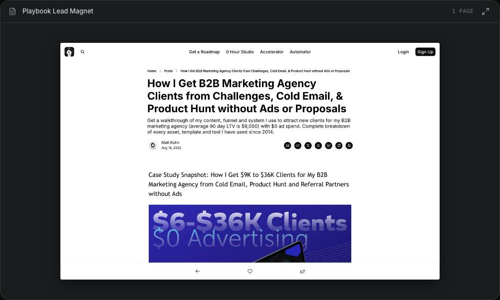 Predictable Growth · Playbook Lead Magnet