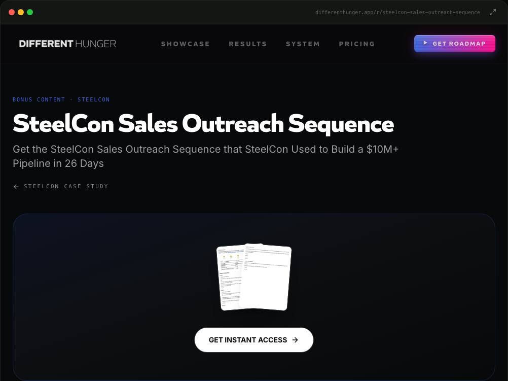 Different Hunger · SteelCon Sales Outreach Sequence