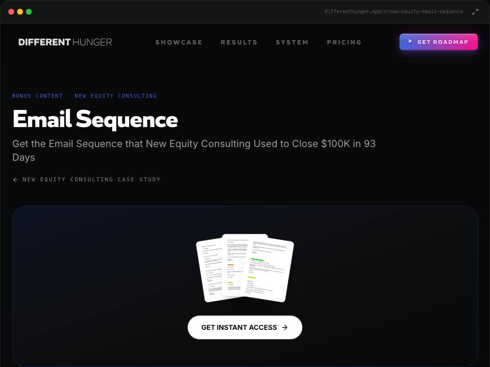 Different Hunger · New Equity Email Sequence